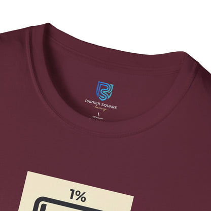 "My Social Battery Is At 1%" Low Battery Graphic Tee