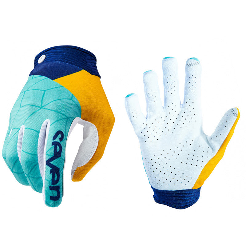 Microfiber Cycling Sports Gloves – Full Finger Outdoor Riding Gloves Black, Grey & White