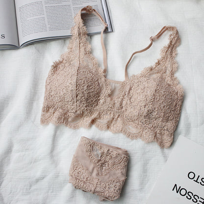 Women's Lace Gathering Bra & Panties Set | ABC Cup Lingerie 5 Colours