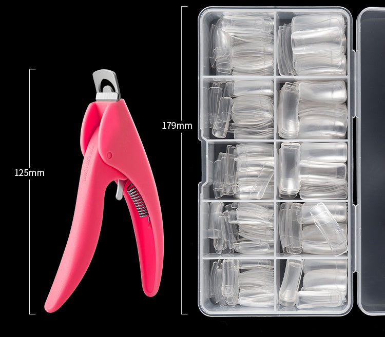 500-Piece Press-On Acrylic Nail Set – French & Full Cover