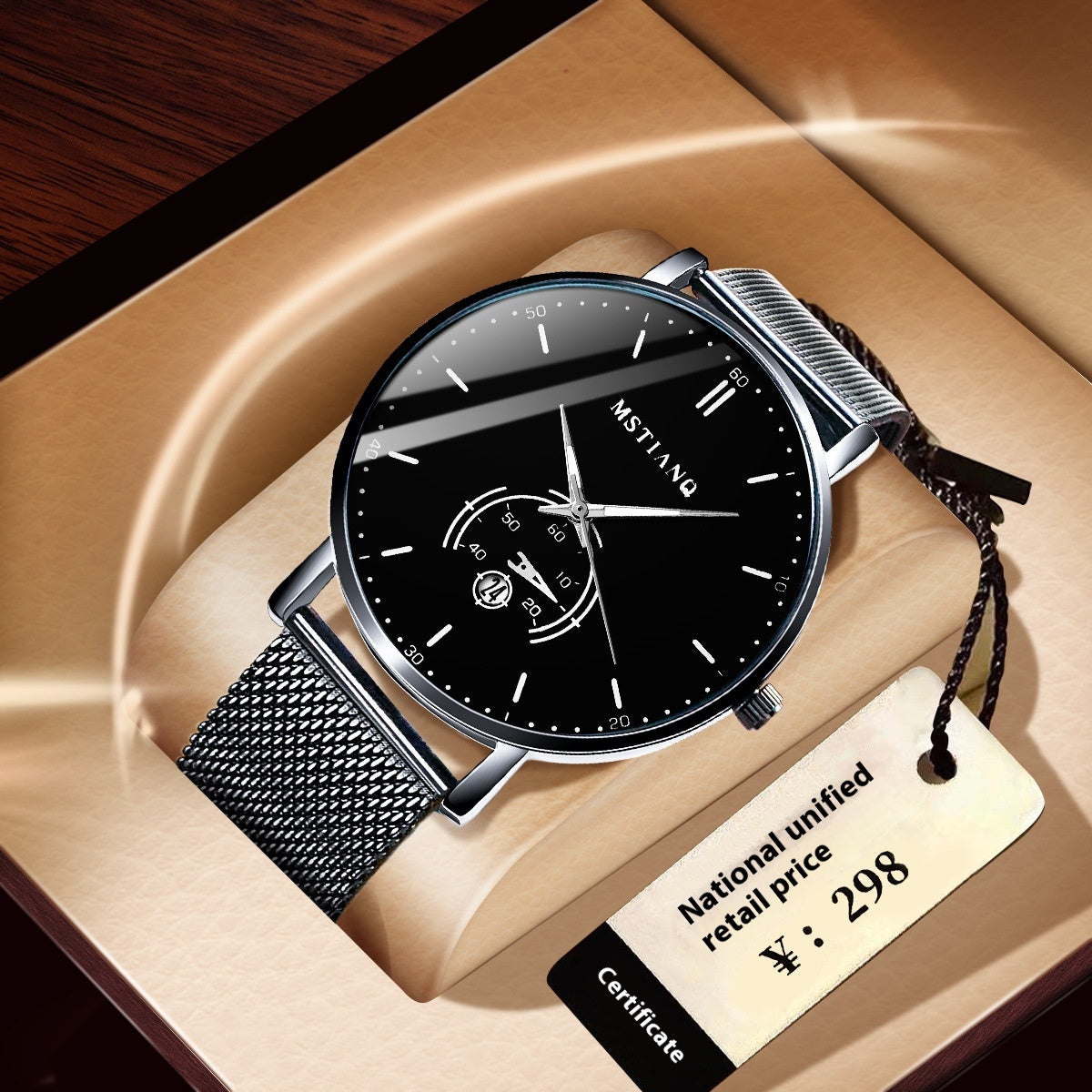 Men’s Casual Alloy Watch – 10mm, 4 Dial Colours, 3 Strap Styles