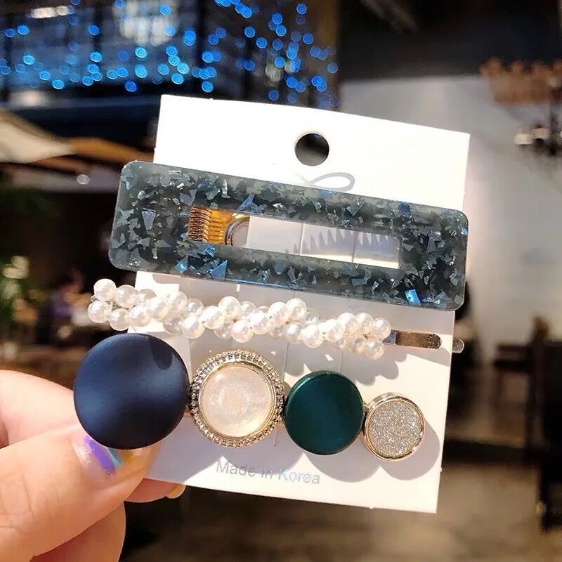 Geometric Resin Hair Clip – Polished Barrette | 15 Styles
