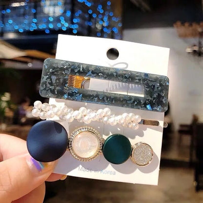 Geometric Resin Hair Clip – Polished Barrette | 15 Styles