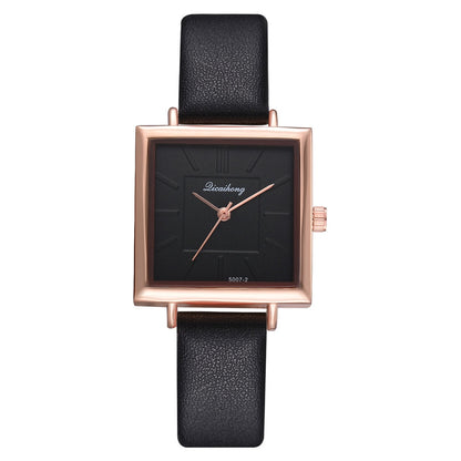 Women's Square Bracelet Quartz Watch | Crystal Leather Strap Dress Watch in 7 Colours