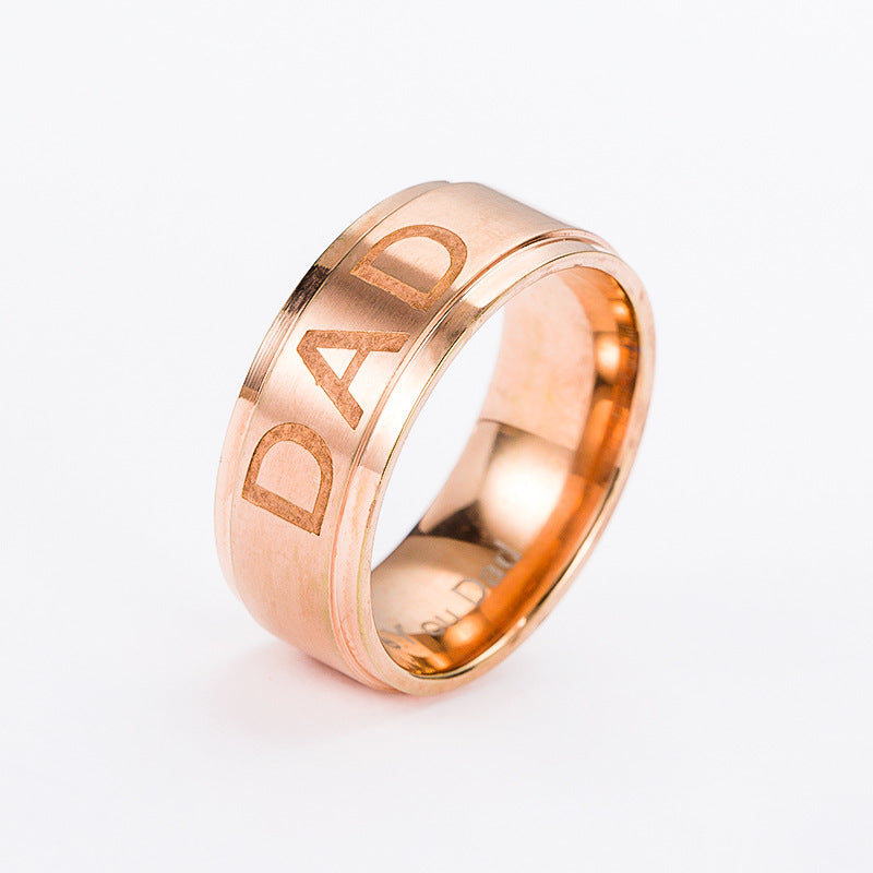 Geometric Titanium Steel Ring | Black, Gold & Rose Gold | Sizes 6–12