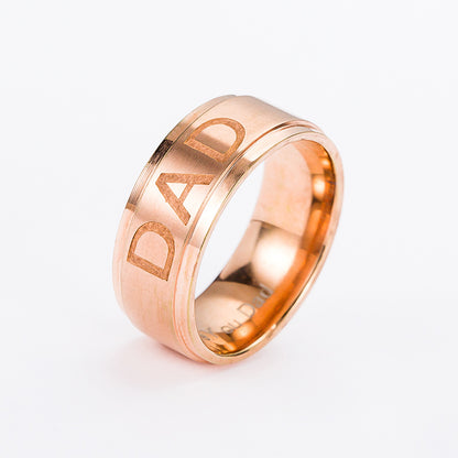 Geometric Titanium Steel Ring | Black, Gold & Rose Gold | Sizes 6–12