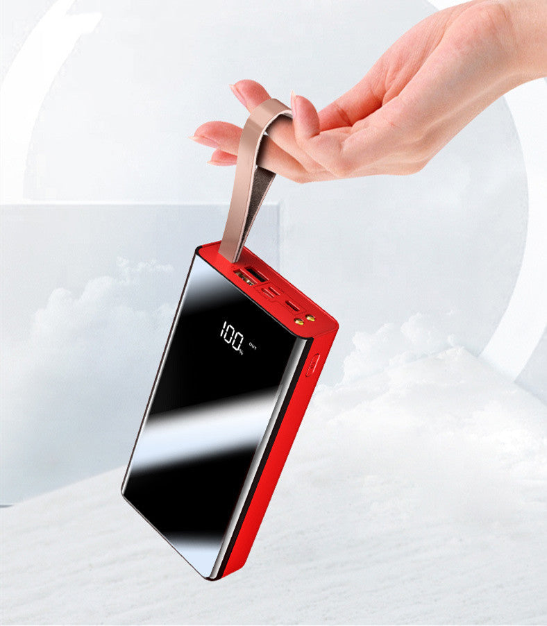 Large Capacity Power Bank with Mirror Display – 20000mAh & 30000mAh Black & Red