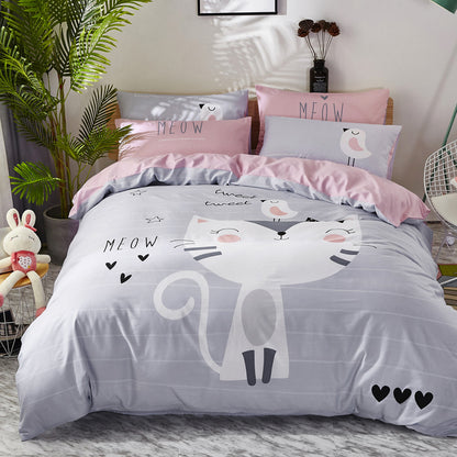 Cartoon Print Cotton Bedding Set 4 Piece | 32 Designs