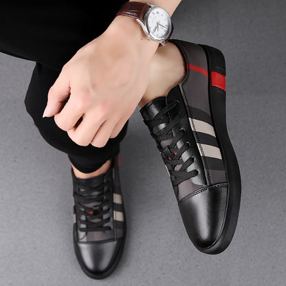 Men's Genuine Leather Dress Shoes – Smart Rubber Sole Shoes, Black & White