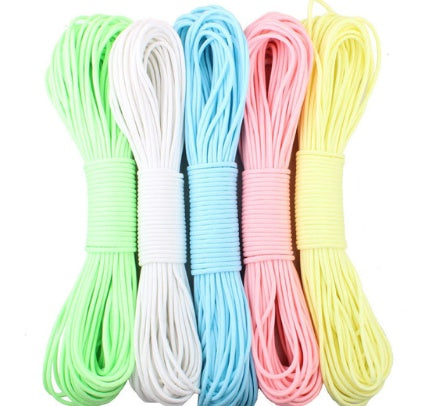 Glow-in-the-Dark 9-Strand Paracord – 550lb Survival Rope 1m & 6m Blue, Orange, Pink, Yellow, White & Green