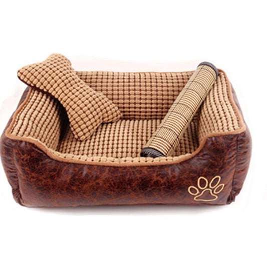 Pet Nest Bed Set | 3 Piece with Blanket & Summer Mat