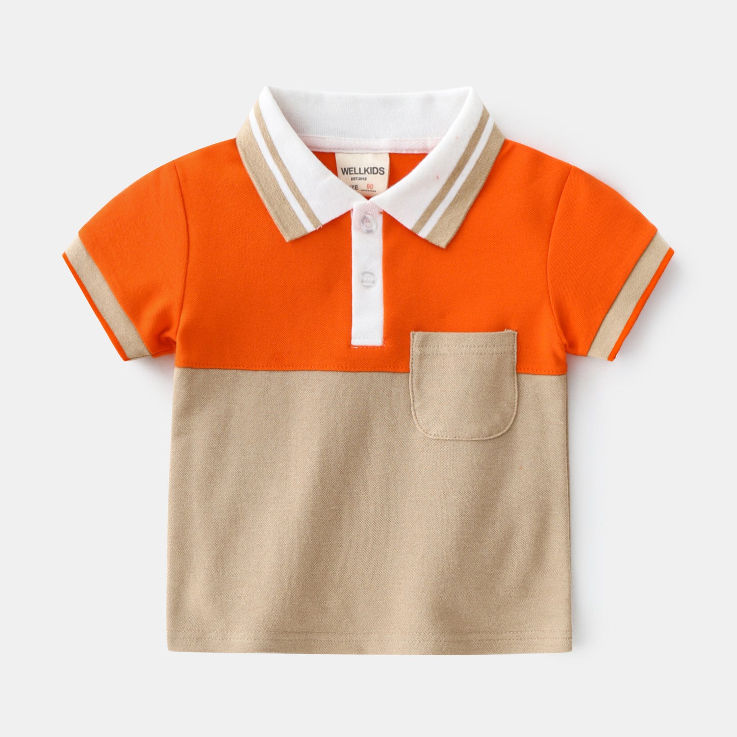 Boys' Cotton Lapel Polo T-Shirt | Moisture-Wicking Short Sleeve