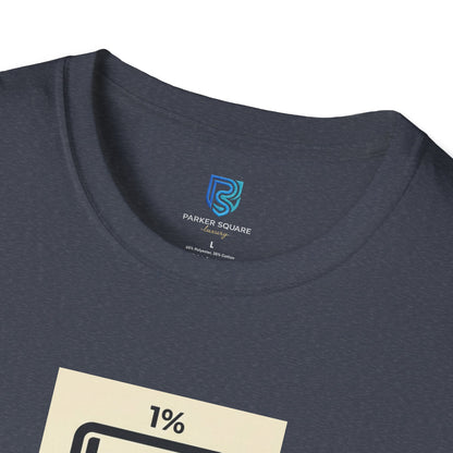 "My Social Battery Is At 1%" Low Battery Graphic Tee