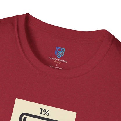 "My Social Battery Is At 1%" Low Battery Graphic Tee