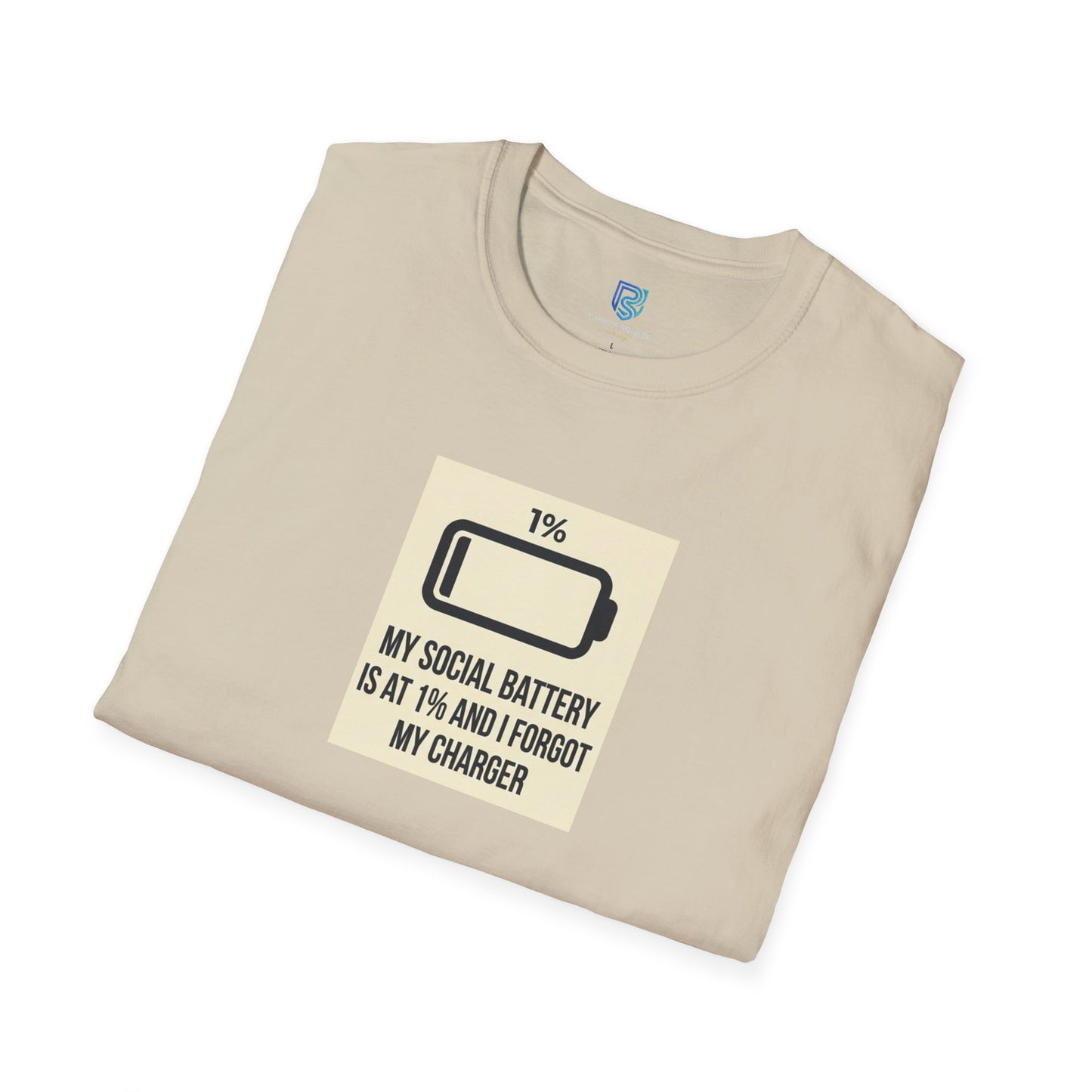 "My Social Battery Is At 1%" Low Battery Graphic Tee