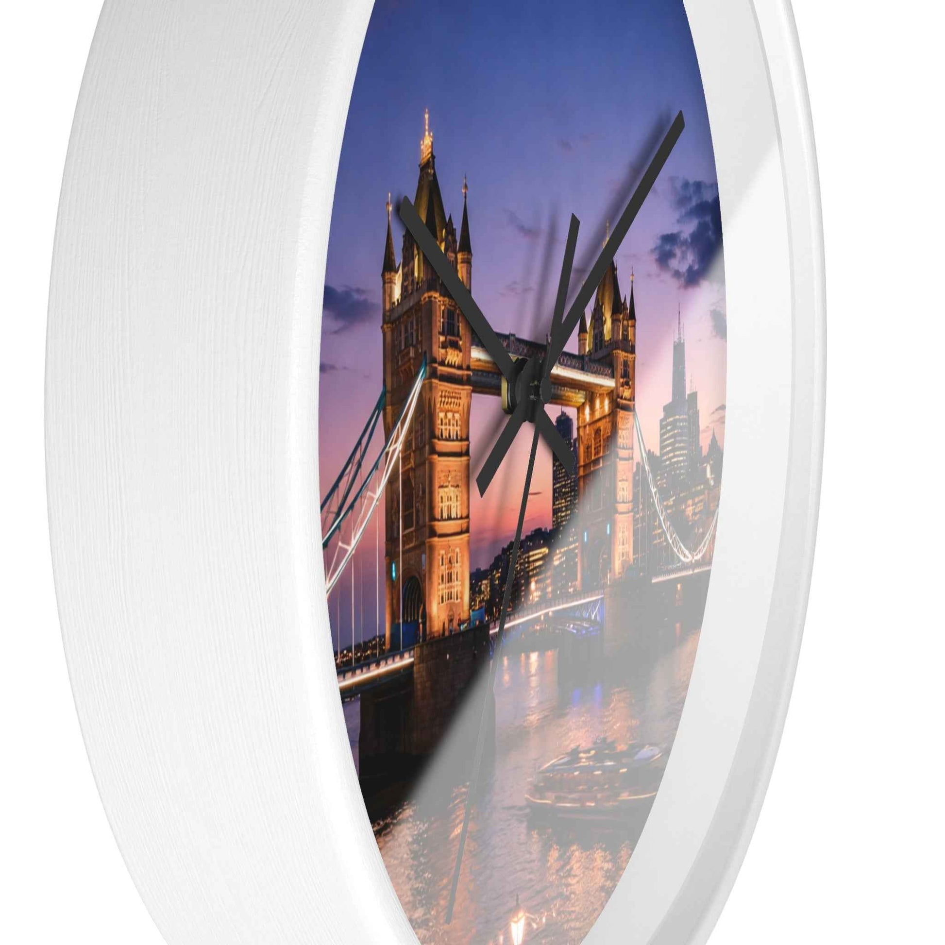 London Tower Bridge Wall Clock – Nighttime Cityscape Decorative Timepiece