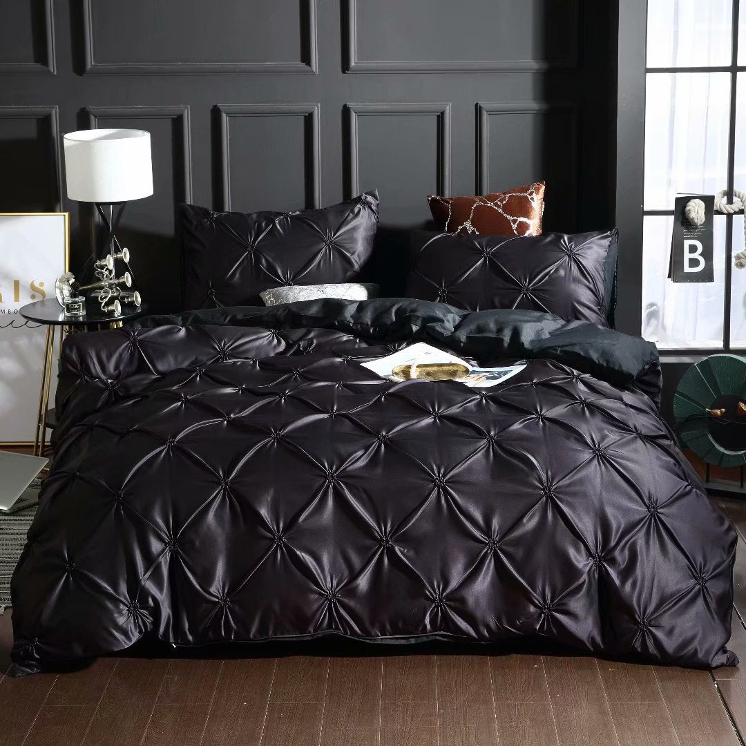 Satin Silk-Effect Duvet Cover Set – Luxury Polyester Bedding