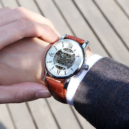 Men’s Mechanical Watch – 43mm Woven Mesh Strap, Luminous, 7 Colours