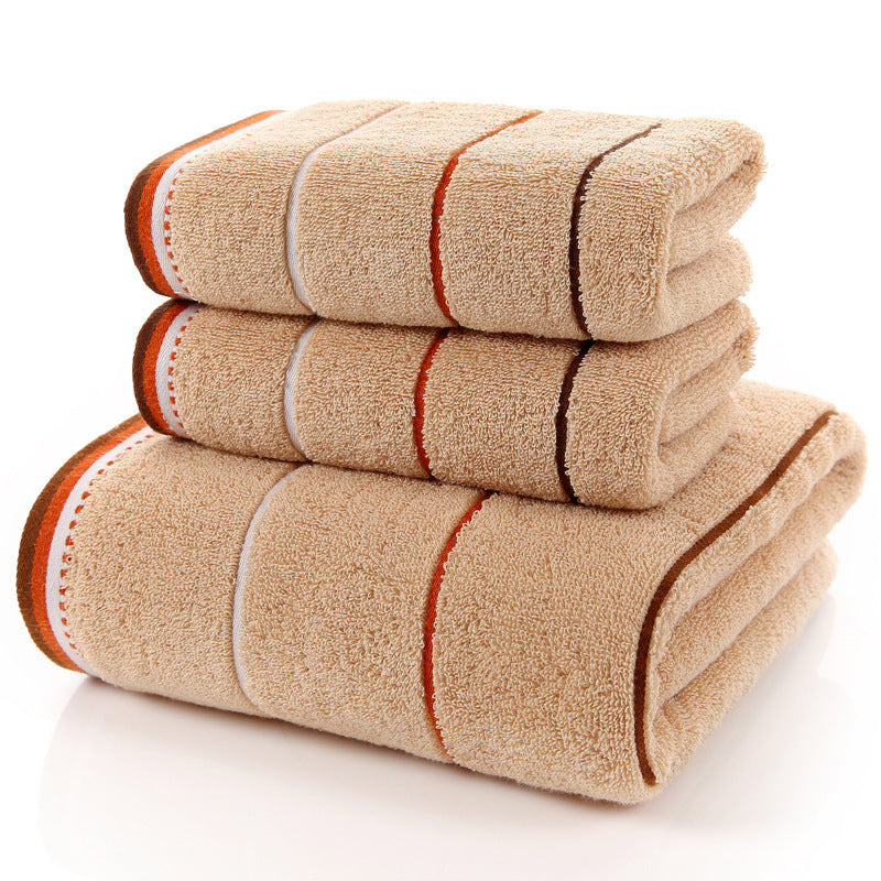 Embroidered Cotton Hotel Towel Set | 3-Piece Jacquard Bath & Hand Towels