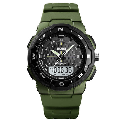 Men's Dual Display Sport Watch – 50M Waterproof, Japanese Movement