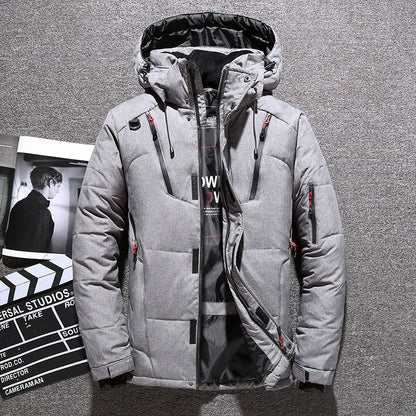 Men's Hooded Down Jacket - Multi-Pocket Thickened Winter Coat