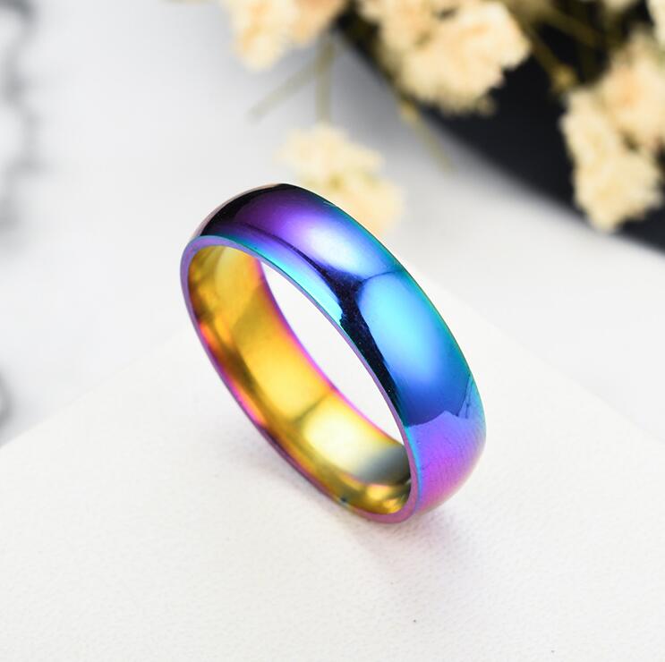 Unisex Ocean Rainbow Ring – Multicolour Statement Band Sizes 4–13