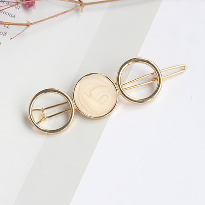 Geometric Opal Crystal Hairpin – Korean Style Silver-Plated | 4 Colours