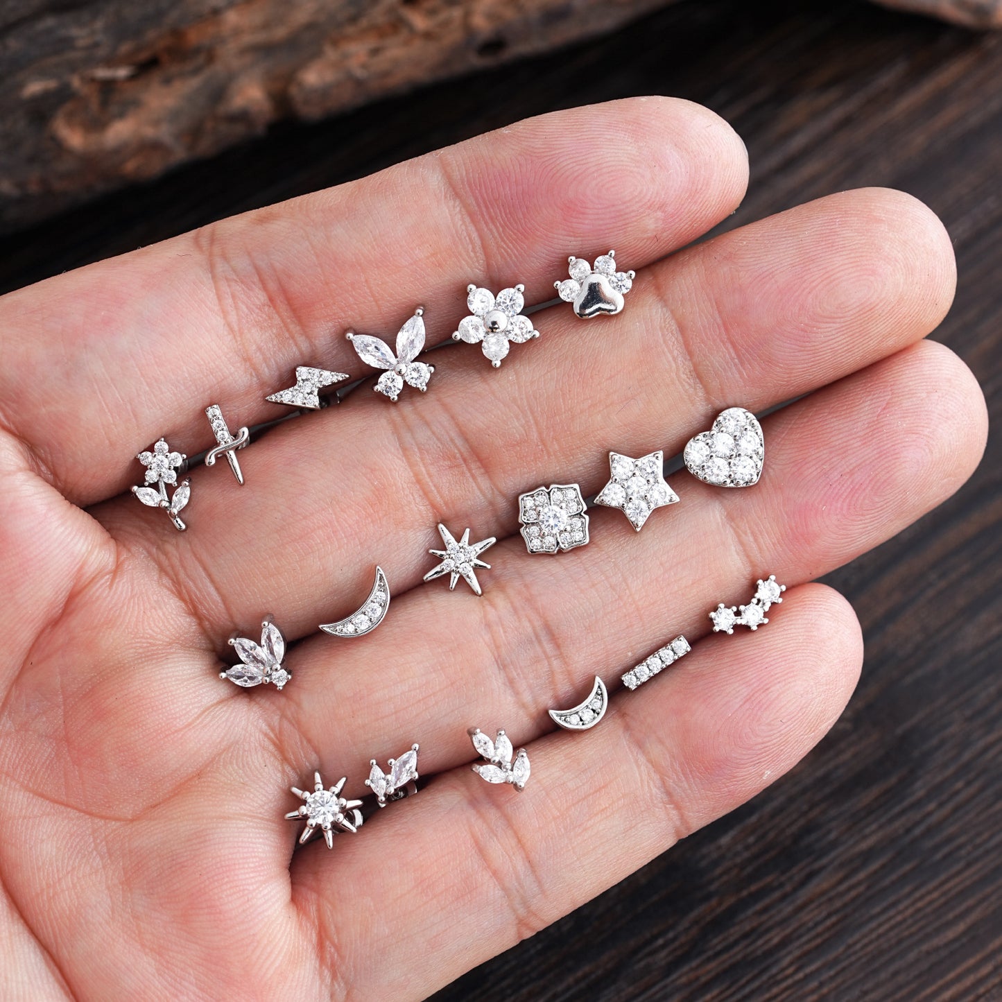 Micro-Set Zircon Ear Cuff | Minimalist Stainless Steel Single Ear Stud