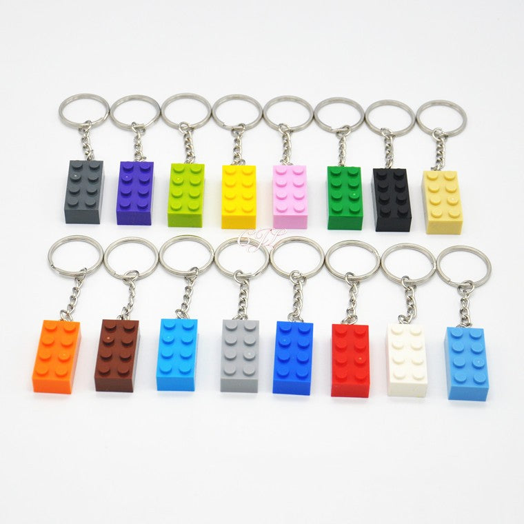 Mini Building Block Keychain Pack of 30 | ABS Brick Pendant | JP Collections
