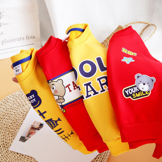 Children's Cartoon Bear Fleece Sweatshirt | Boys Warm Pullover