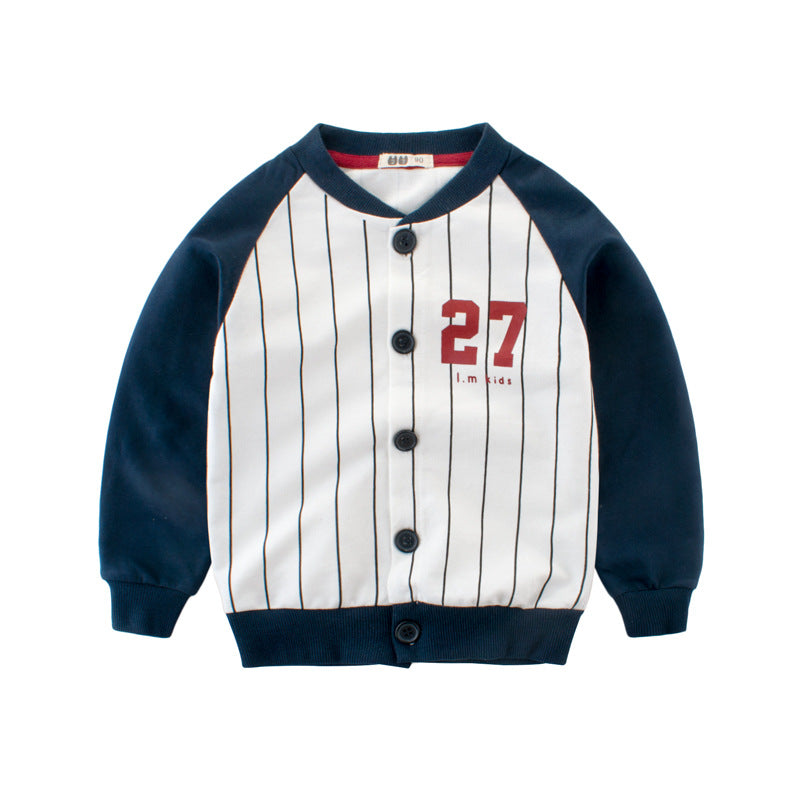 Boys' Colour Block Baseball Jacket | Kids Cotton Jacket