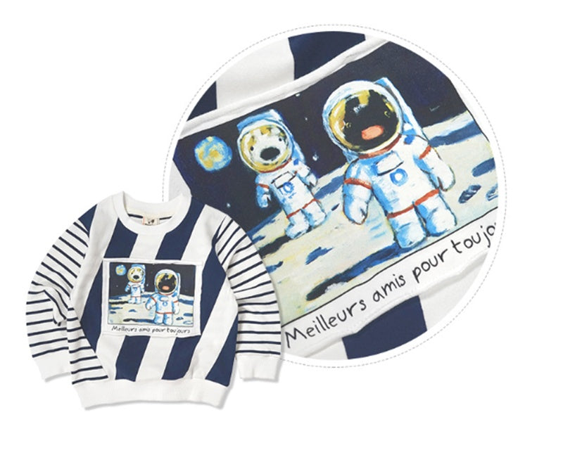 Kids Cotton Round Neck Cartoon Print Sweater | Unisex Jumper