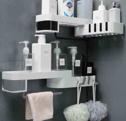 Bathroom Corner Shelf – Retro European Style Wall-Mounted Storage Rack