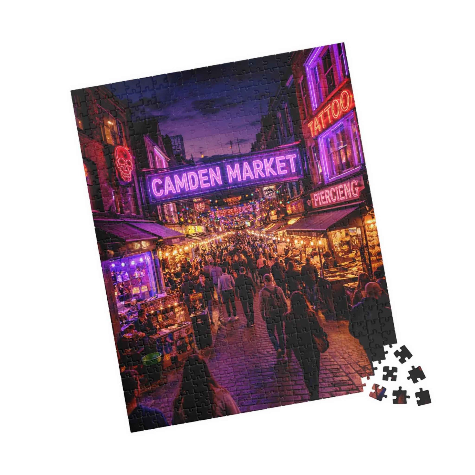 Camden Market Neon Night Jigsaw Puzzle – 110, 252, 520 & 1014 Pieces