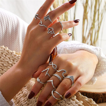 Women's Alloy Ring Set with Gemstone Inlay | 26 Designs | Stackable Rings