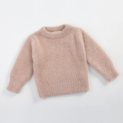 Girls Fluffy Pullover Sweatshirt – Soft Plush Top