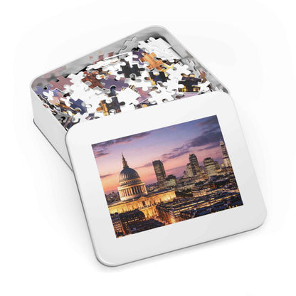 London Skyline Jigsaw Puzzle with Tin – Sunset Cityscape Gift
