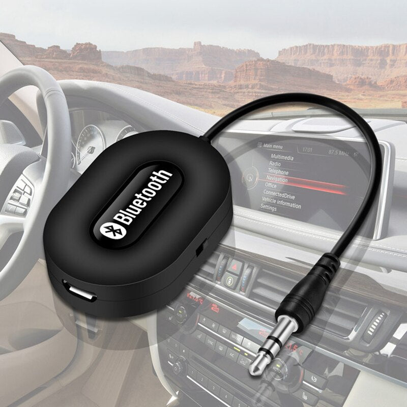 Bluetooth 3.0 Audio Receiver Adapter | 3.5mm AUX Wireless Streaming | Black
