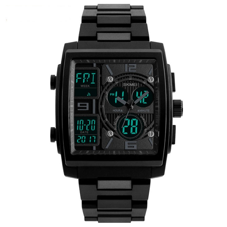 Men's LED Digital Sport Watch – 43mm, Luminous, Alarm & Date