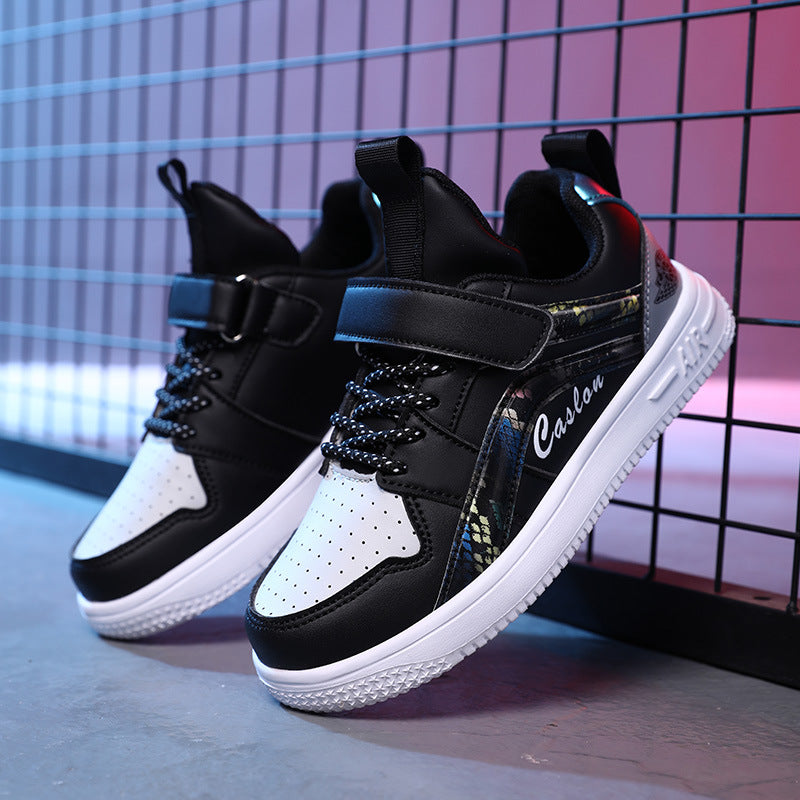 Children's Velcro Skate Trainers | Breathable Synthetic Leather Sneakers