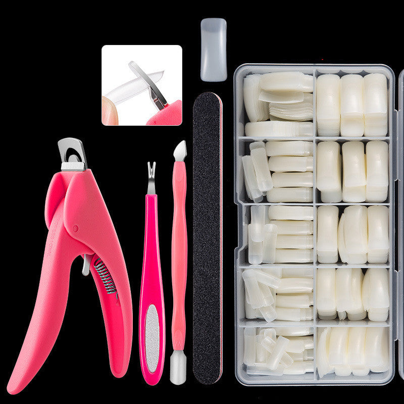 500-Piece Press-On Acrylic Nail Set – French & Full Cover