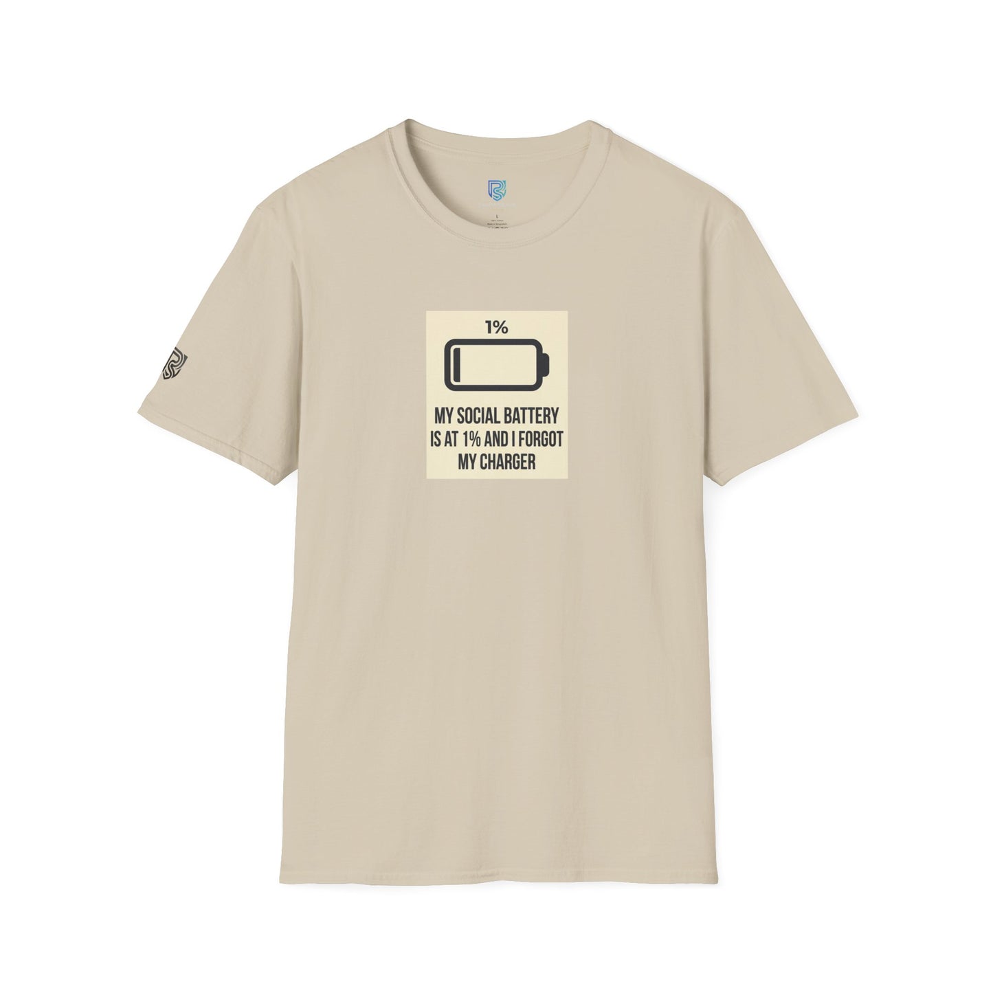 "My Social Battery Is At 1%" Low Battery Graphic Tee