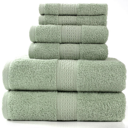 Pure Cotton 6-Piece Towel Set | Bath, Hand & Face Cloths