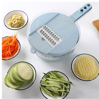8-in-1 Mandoline Slicer Set — Multi-Blade Vegetable Slicer, Grater & Cutter with Container