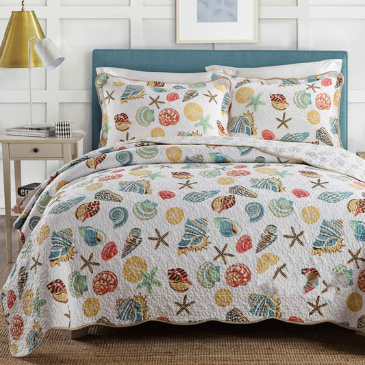 Cotton Summer Quilt Set | 3 Piece | 6 Patterns