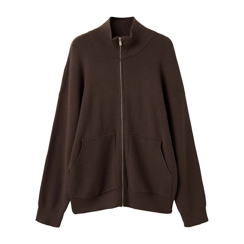 Men's Zip-Up Mercerized Cotton Cardigan Coat – Relaxed Fit | M–3XL