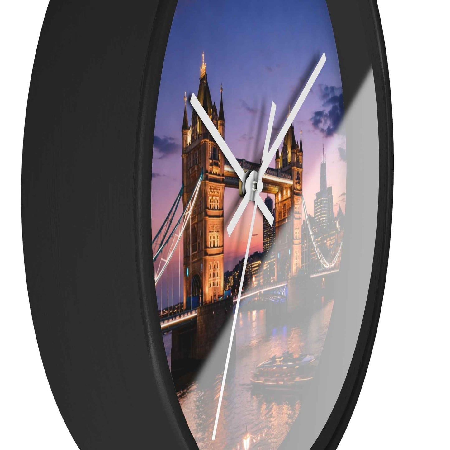 London Tower Bridge Wall Clock – Nighttime Cityscape Decorative Timepiece