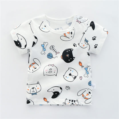 Kids Cotton Short Sleeve T-Shirt | 10 Designs, Sizes 73–110cm