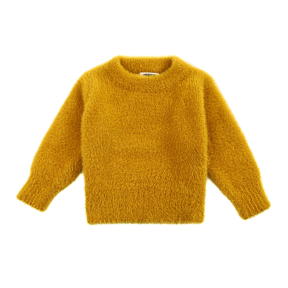 Girls Fluffy Pullover Sweatshirt – Soft Plush Top