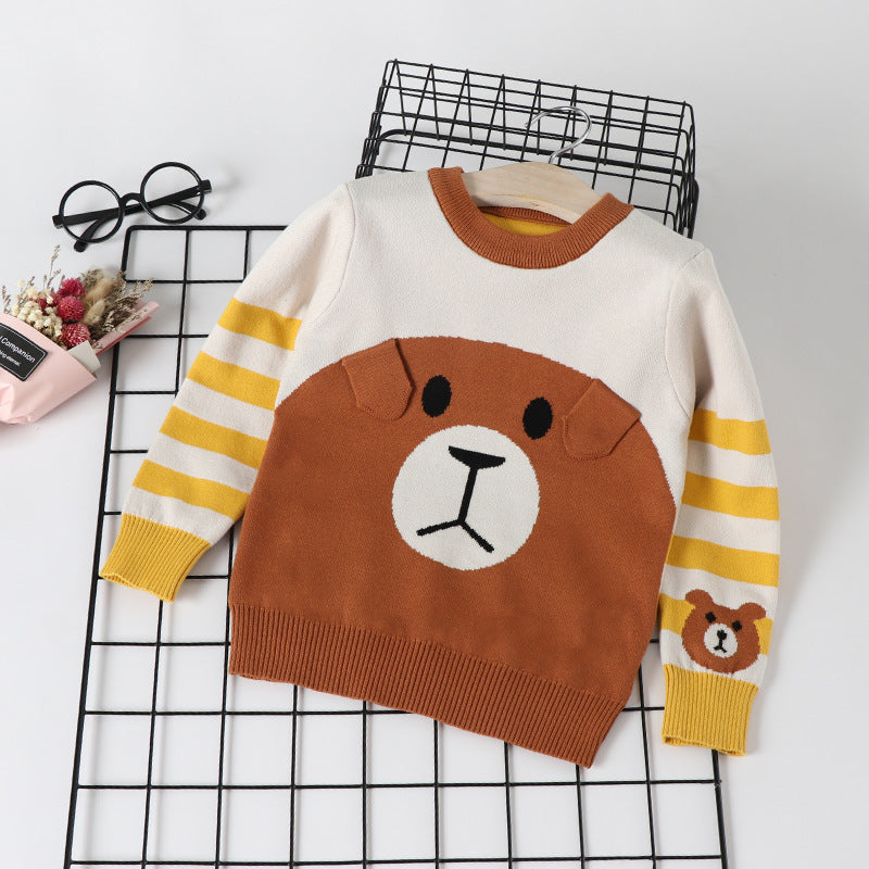 Boys' Fine Knit Cotton Pullover Sweater | Kids Knitwear